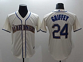 Mariners 24 Ken Griffey Jr. Cream Cool Base Stitched Baseball Jerseys,baseball caps,new era cap wholesale,wholesale hats